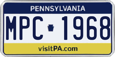 PA license plate MPC1968