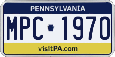 PA license plate MPC1970