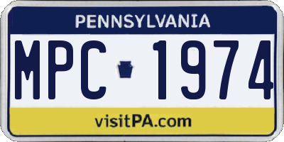 PA license plate MPC1974