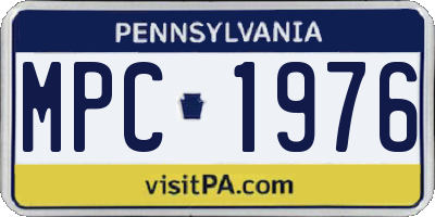 PA license plate MPC1976