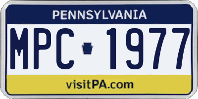 PA license plate MPC1977