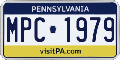 PA license plate MPC1979