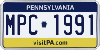 PA license plate MPC1991
