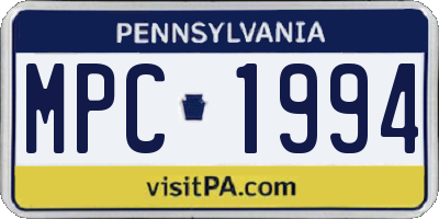 PA license plate MPC1994