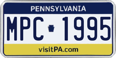 PA license plate MPC1995