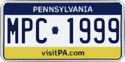 PA license plate MPC1999