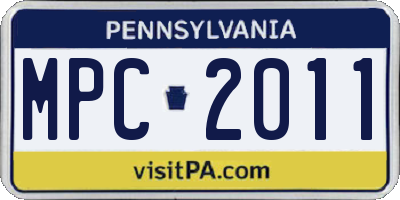 PA license plate MPC2011