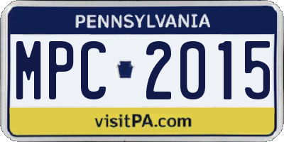 PA license plate MPC2015