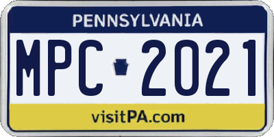 PA license plate MPC2021