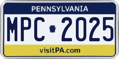 PA license plate MPC2025
