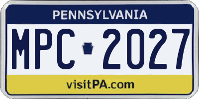 PA license plate MPC2027