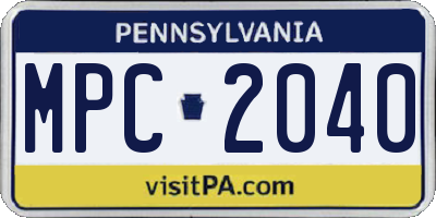 PA license plate MPC2040