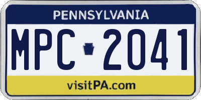 PA license plate MPC2041