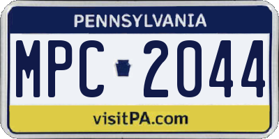 PA license plate MPC2044
