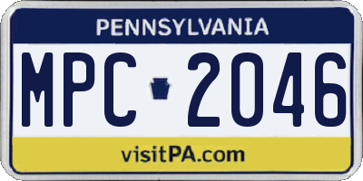 PA license plate MPC2046