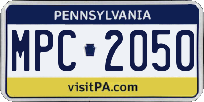 PA license plate MPC2050