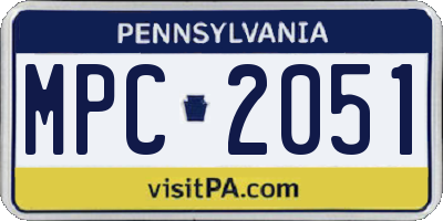 PA license plate MPC2051