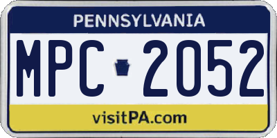 PA license plate MPC2052