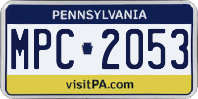 PA license plate MPC2053