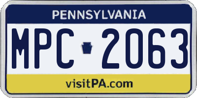 PA license plate MPC2063