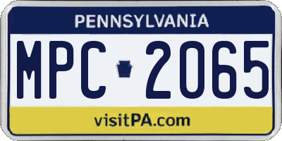 PA license plate MPC2065