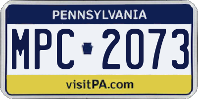 PA license plate MPC2073