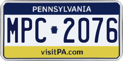 PA license plate MPC2076