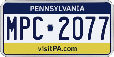 PA license plate MPC2077