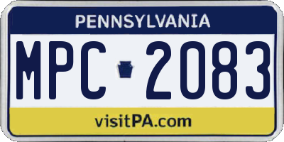 PA license plate MPC2083