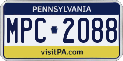 PA license plate MPC2088