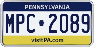 PA license plate MPC2089