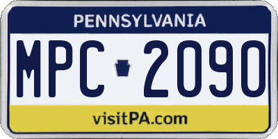 PA license plate MPC2090