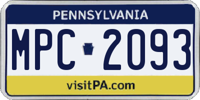 PA license plate MPC2093