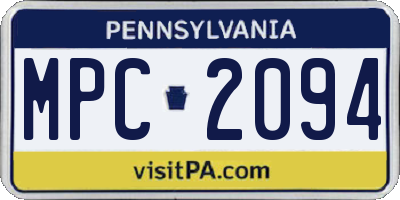 PA license plate MPC2094