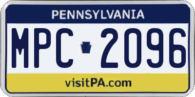 PA license plate MPC2096