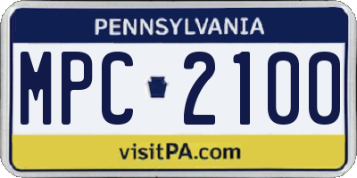 PA license plate MPC2100