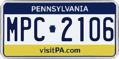 PA license plate MPC2106