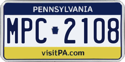PA license plate MPC2108