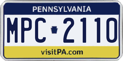 PA license plate MPC2110