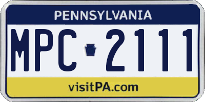 PA license plate MPC2111