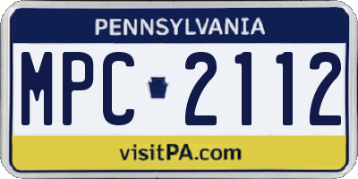 PA license plate MPC2112
