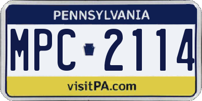 PA license plate MPC2114