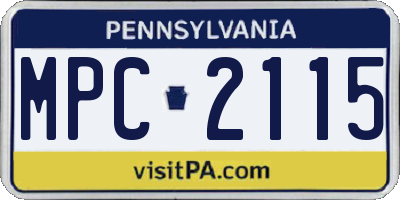 PA license plate MPC2115