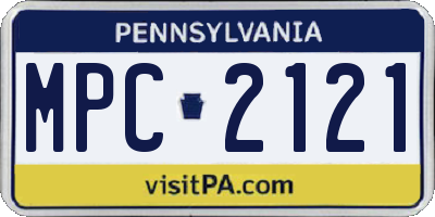 PA license plate MPC2121