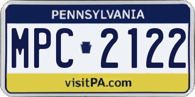 PA license plate MPC2122