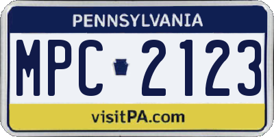 PA license plate MPC2123