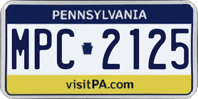 PA license plate MPC2125