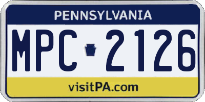 PA license plate MPC2126
