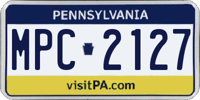 PA license plate MPC2127