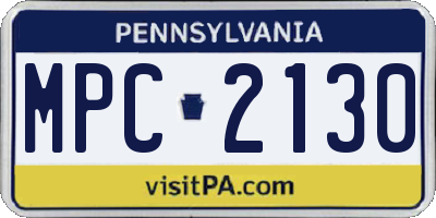 PA license plate MPC2130